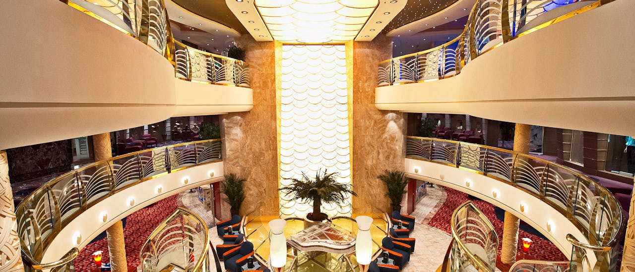 The atrium is the heart of the ship