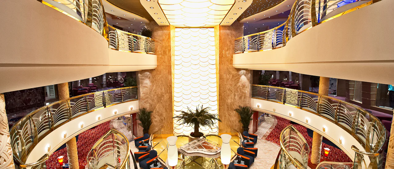 The atrium is the heart of the ship