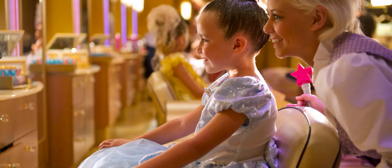 The kids get a "magical" makeover in Bibbidi Bobbidi Boutique