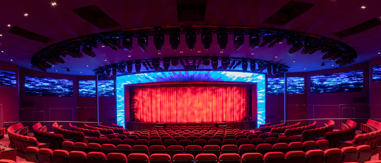 Experience the captivating Headliners Theatre, featuring cutting-edge productions set against a stunning LED backdrop
