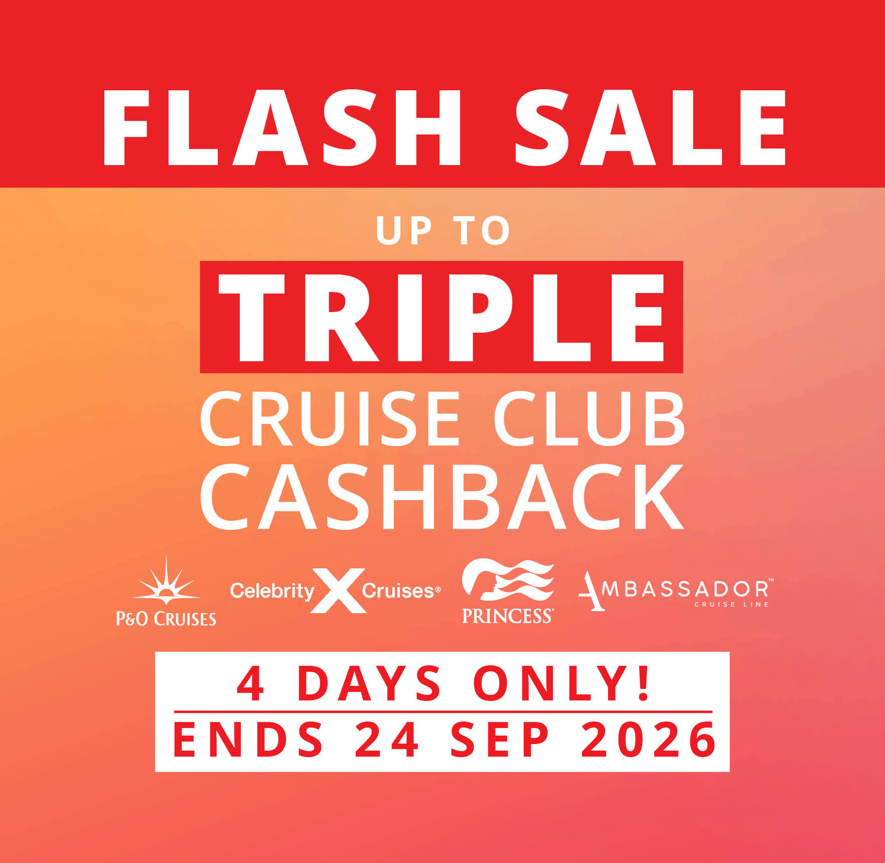 FLASH SALE | UP TO TRIPLE CRUISE CLUB CASHBACK