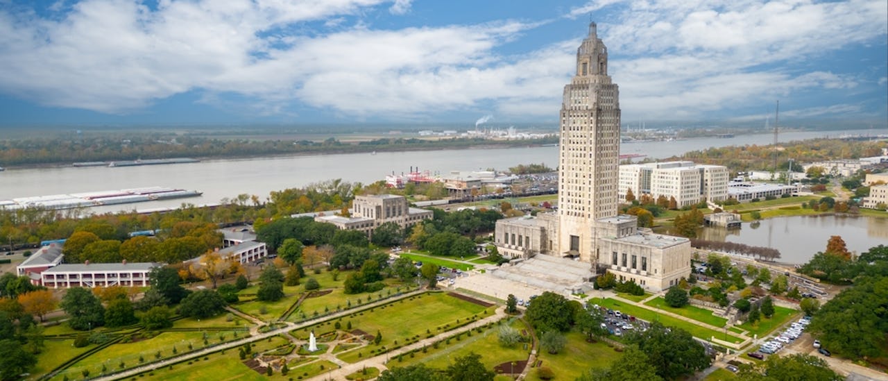 Baton Rouge, LA - The Louisiana State Capitol Building in Downtown Baton Rouge