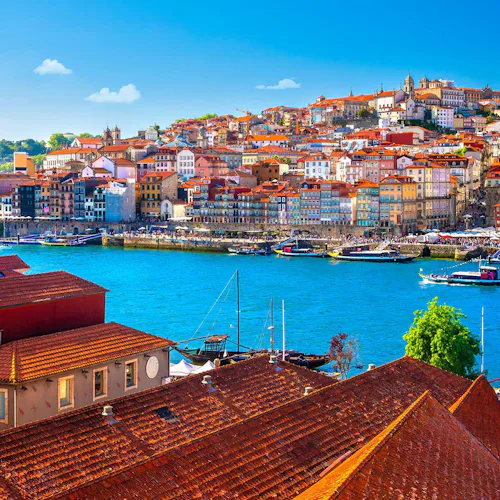 Beautiful view of the city of Porto on a beautiful summer day. Porto, Portugal