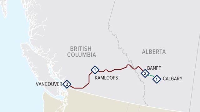 Route for the passage to the west train journey