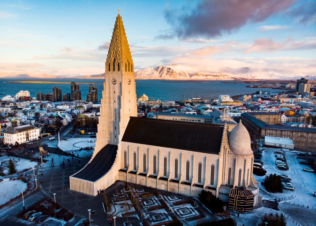 Hallgrimskirkja landmark in Reykjavik
